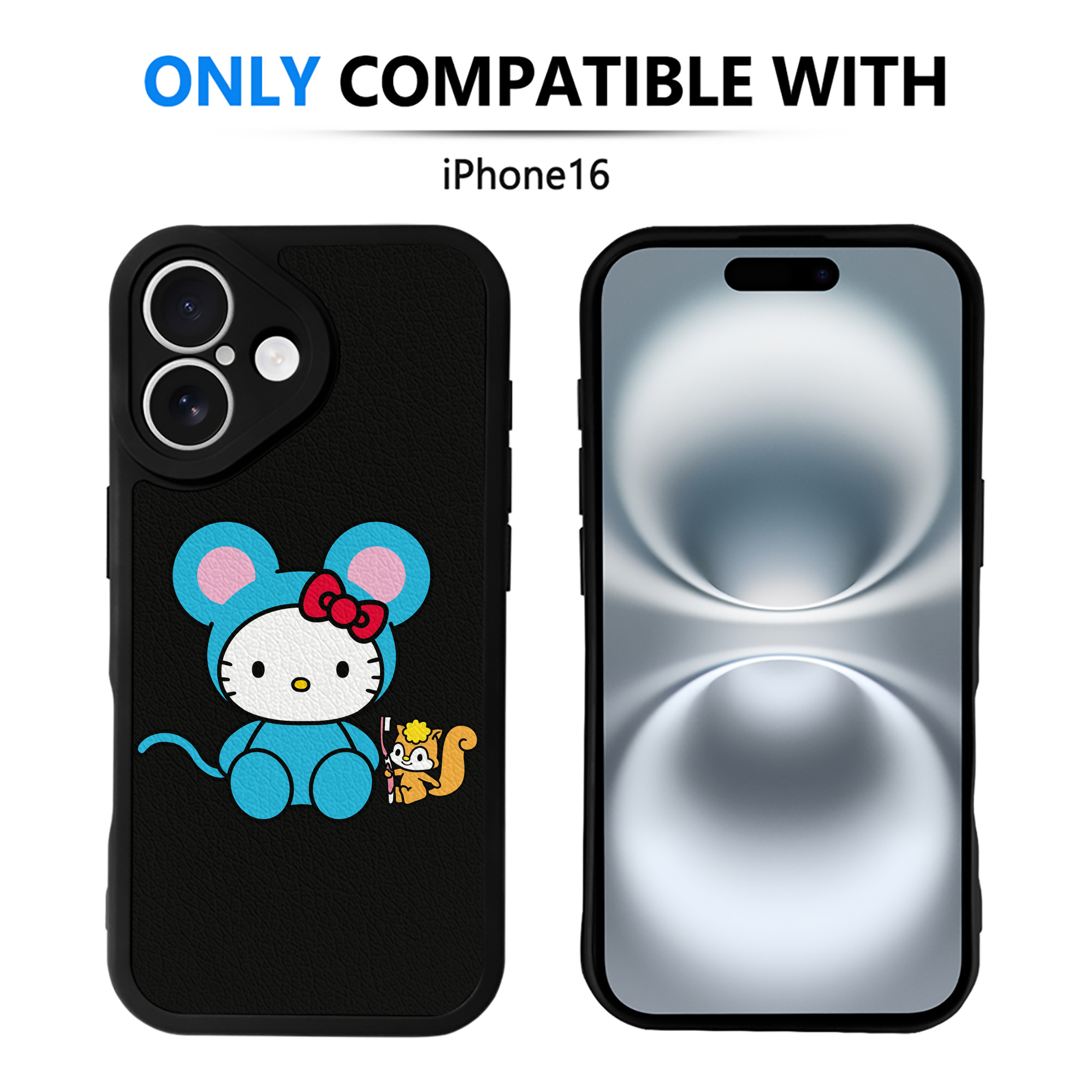 （画像用） Hello Kitty ハローキティ 【iPhone 16シリーズ対応】シリコンスマホケース（レザー調） 材質：シリコン